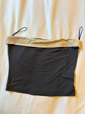 Princess Polly Gray and Cream Tube Top